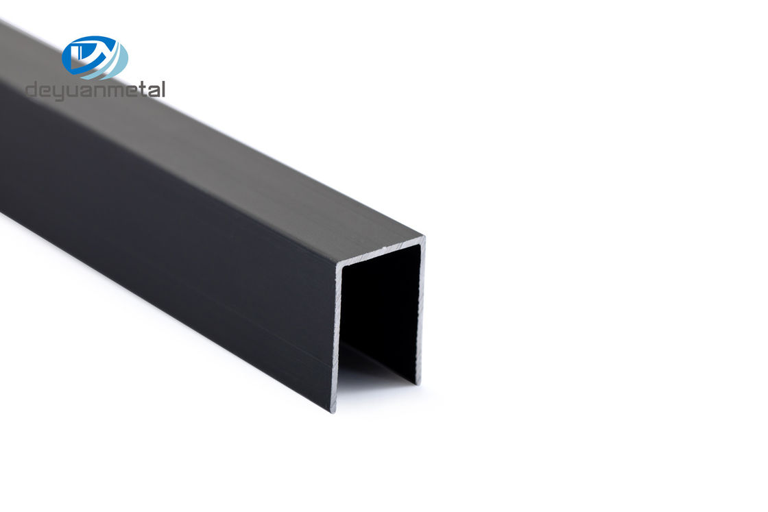 6063 U-förmige Fliesenverkleidung aus Aluminium für Boden- oder Wanddekoration, schwarze Farbe