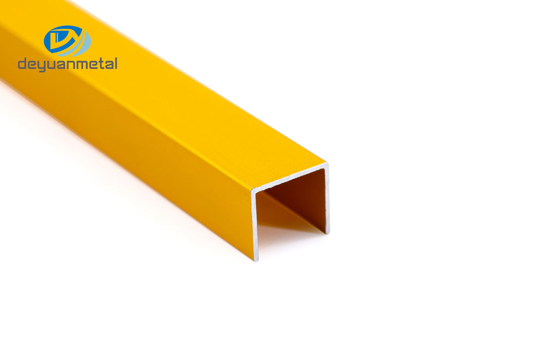 2.4m Längen-Aluminiumkanal-Profil-Elektrophorese-Behandlungs-Goldfarbe für Wand-Boden-Dekoration